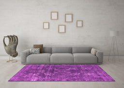 Machine Washable Oriental Pink Industrial Rug in a Living Room, wshurb1084pnk