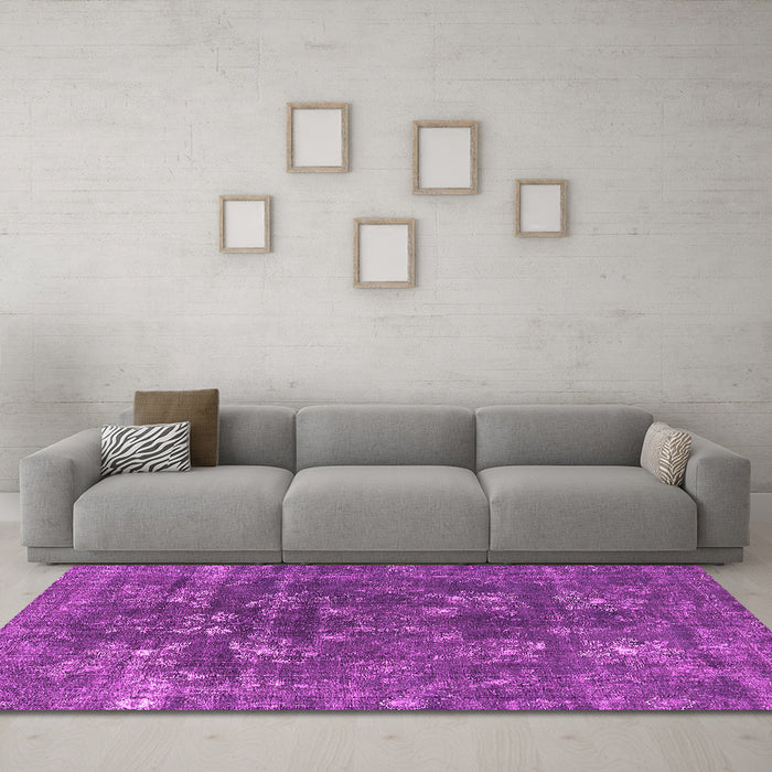 Machine Washable Oriental Pink Industrial Rug in a Living Room, wshurb1084pnk