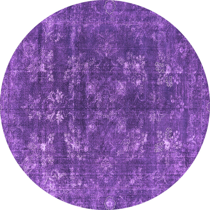 Round Oriental Purple Industrial Rug, urb1084pur