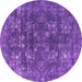 Round Oriental Purple Industrial Rug, urb1084pur