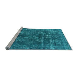 Sideview of Machine Washable Oriental Light Blue Industrial Rug, wshurb1084lblu