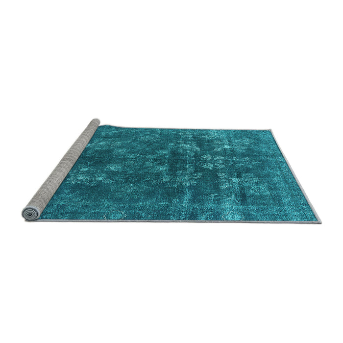 Sideview of Machine Washable Oriental Light Blue Industrial Rug, wshurb1084lblu