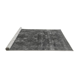 Sideview of Machine Washable Oriental Gray Industrial Rug, wshurb1084gry