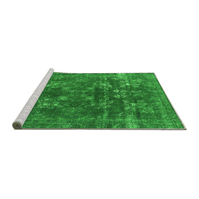 Sideview of Machine Washable Oriental Green Industrial Area Rugs, wshurb1084grn