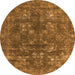 Round Oriental Orange Industrial Rug, urb1084org