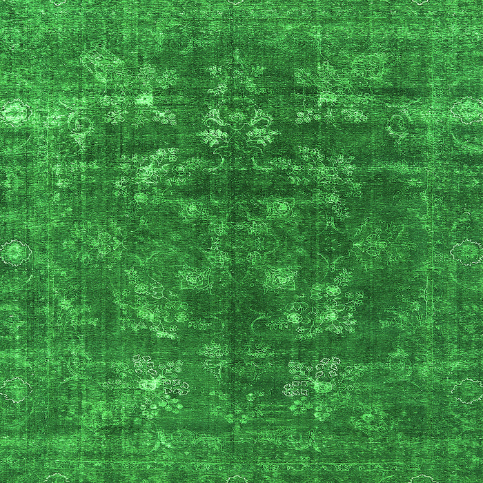 Square Oriental Green Industrial Rug, urb1084grn