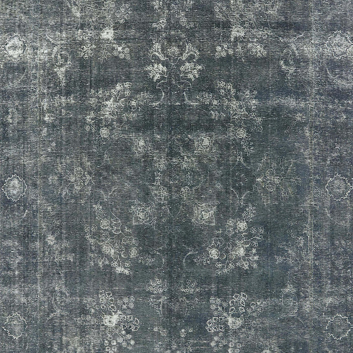 Mid-Century Modern Blue Moss Green Oriental Rug, urb1084