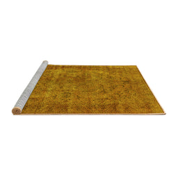 Sideview of Machine Washable Oriental Yellow Industrial Rug, wshurb1085yw