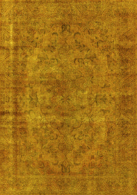 Oriental Yellow Industrial Rug, urb1085yw