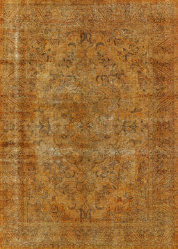 Mid-Century Modern Mahogany Brown Oriental Rug, urb1085