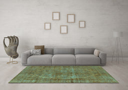 Machine Washable Oriental Light Blue Industrial Rug in a Living Room, wshurb1085lblu