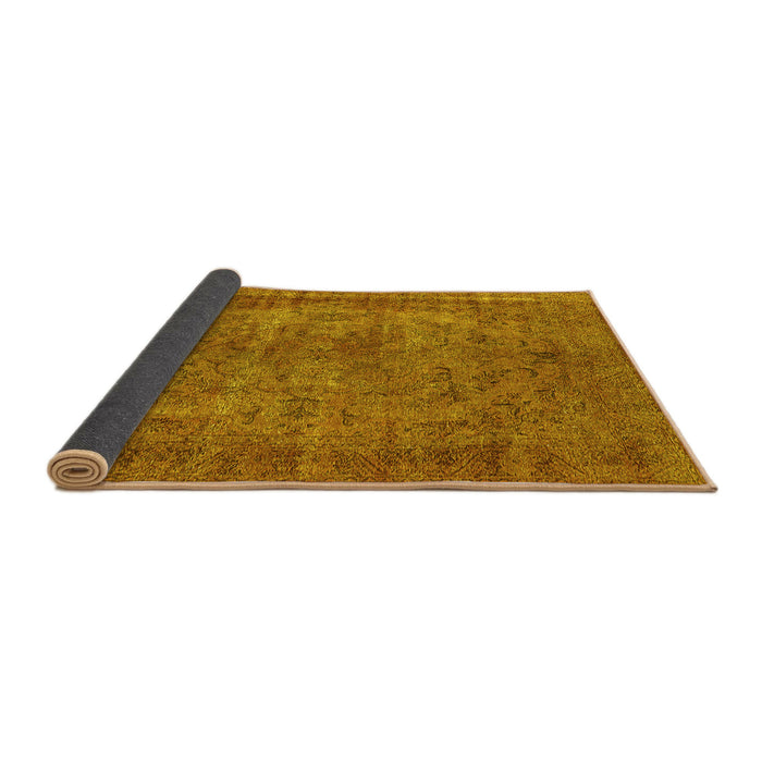 Sideview of Oriental Yellow Industrial Rug, urb1085yw