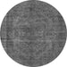 Round Oriental Gray Industrial Rug, urb1085gry