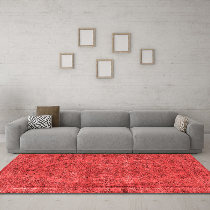 Industrial Red Washable Rugs