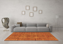 Machine Washable Oriental Orange Industrial Area Rugs in a Living Room, wshurb1085org