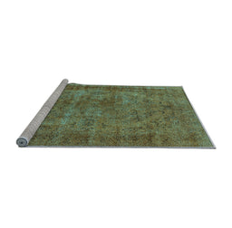 Sideview of Machine Washable Oriental Light Blue Industrial Rug, wshurb1085lblu