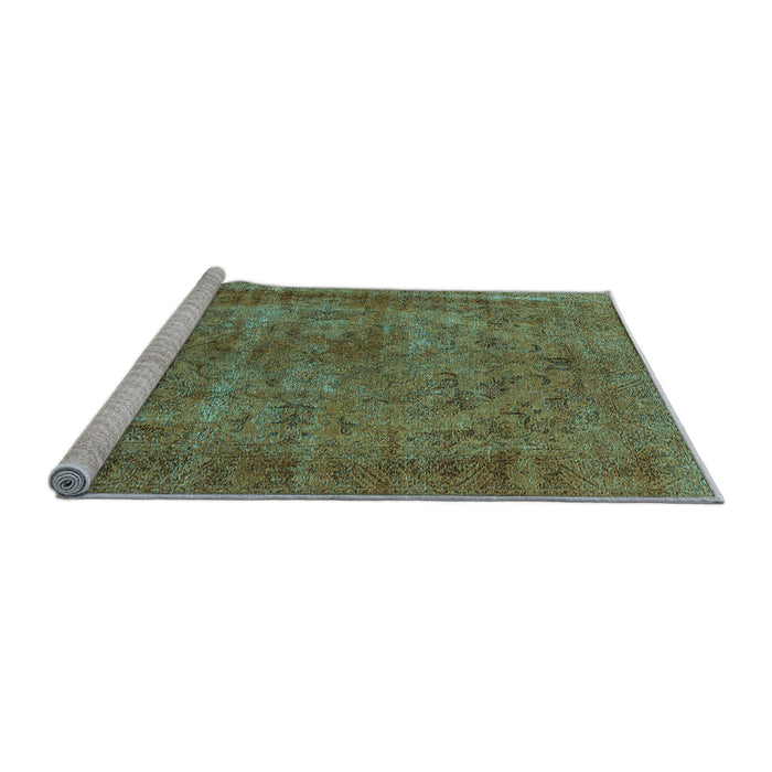 Sideview of Machine Washable Oriental Light Blue Industrial Rug, wshurb1085lblu