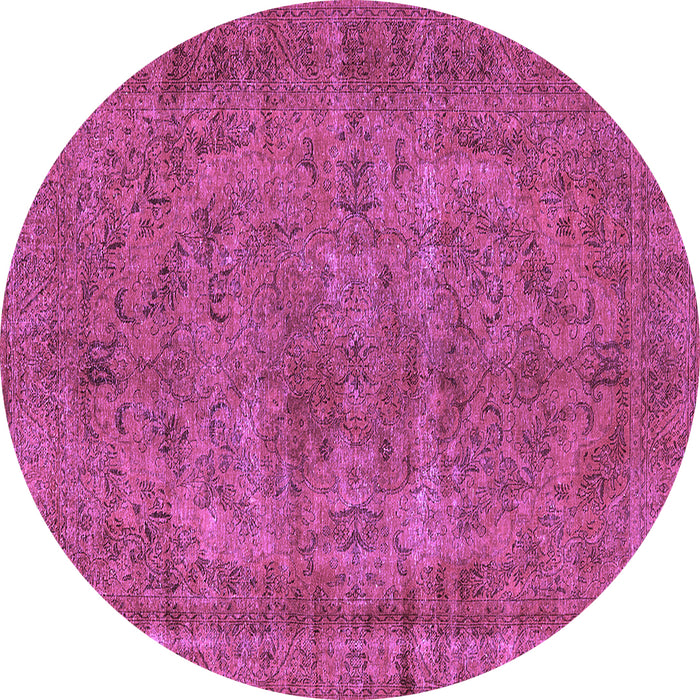 Round Machine Washable Oriental Purple Industrial Area Rugs, wshurb1085pur