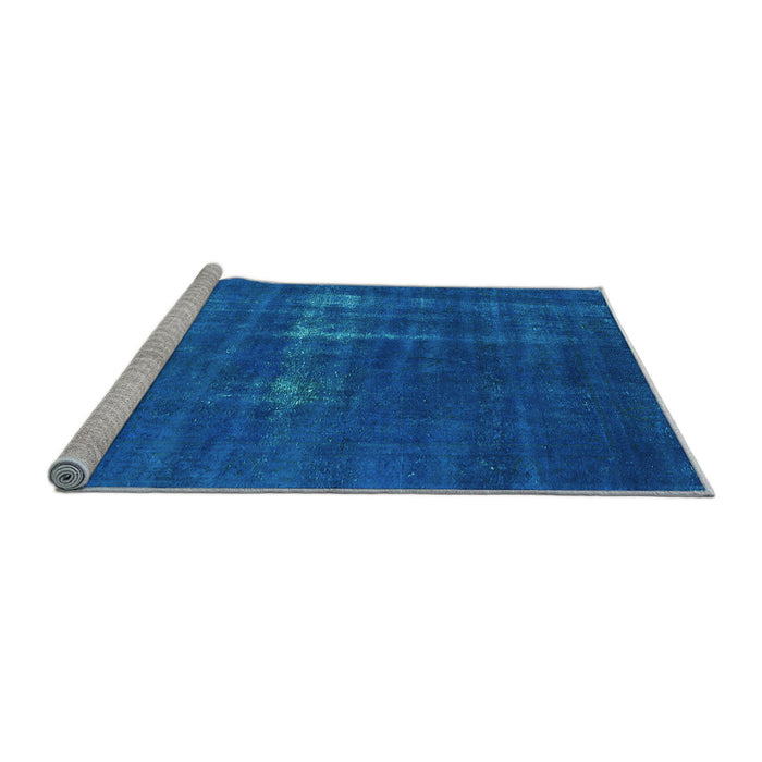 Sideview of Machine Washable Oriental Light Blue Industrial Rug, wshurb1086lblu
