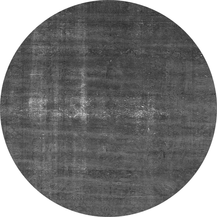 Round Oriental Gray Industrial Rug, urb1086gry