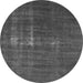 Round Oriental Gray Industrial Rug, urb1086gry