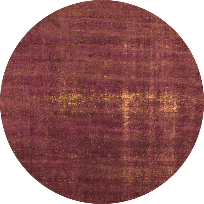 Round Oriental Orange Industrial Rug, urb1086org