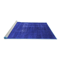 Sideview of Machine Washable Oriental Blue Industrial Rug, wshurb1086blu