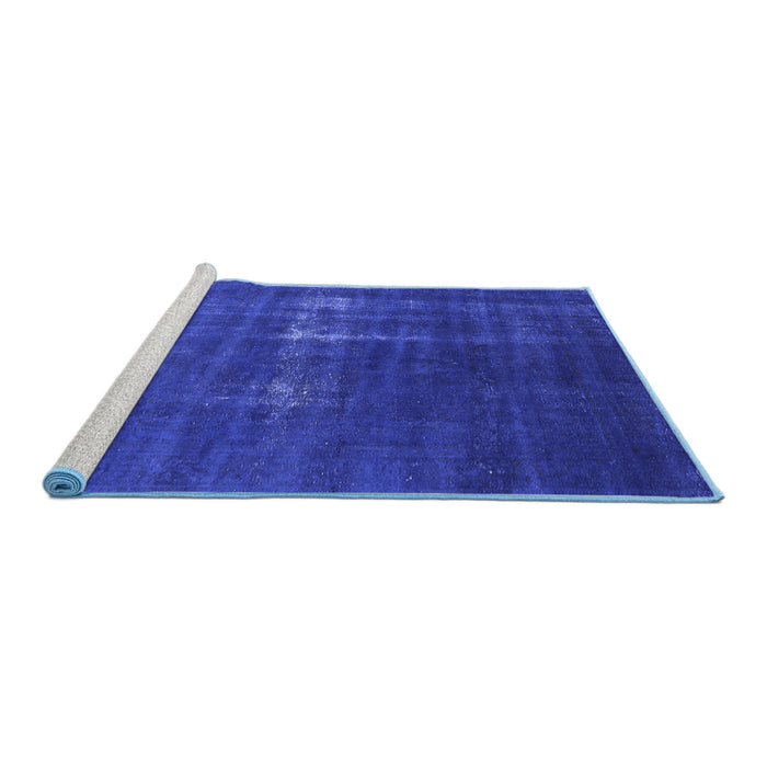 Sideview of Machine Washable Oriental Blue Industrial Rug, wshurb1086blu