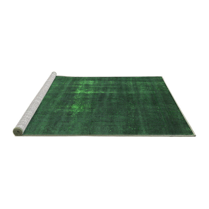 Sideview of Machine Washable Oriental Green Industrial Area Rugs, wshurb1086grn