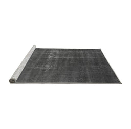 Sideview of Machine Washable Oriental Gray Industrial Rug, wshurb1086gry
