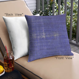 Front View of Mid-Century Modern Urban Square Sapphire Blue Throw Pillow, 18 inch by 18 inch, pwurb1086