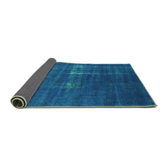 Sideview of Oriental Turquoise Industrial Rug, urb1086turq