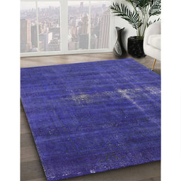 Machine Washable Industrial Modern Sapphire Blue Rug in a Family Room, wshurb1086