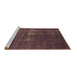 Sideview of Machine Washable Oriental Brown Industrial Rug, wshurb1086brn