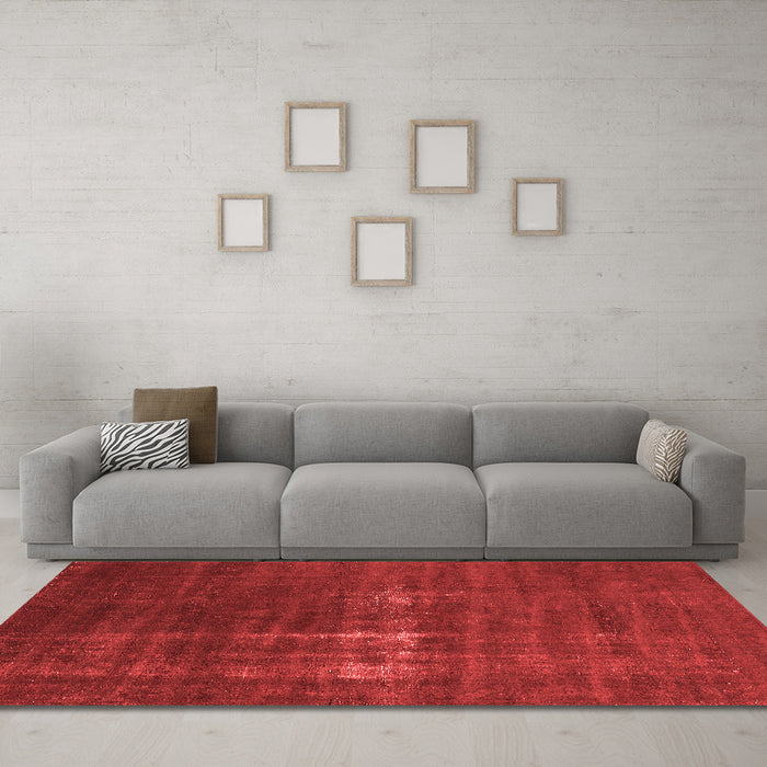 Industrial Red Washable Rugs