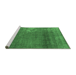 Sideview of Machine Washable Oriental Emerald Green Industrial Area Rugs, wshurb1087emgrn