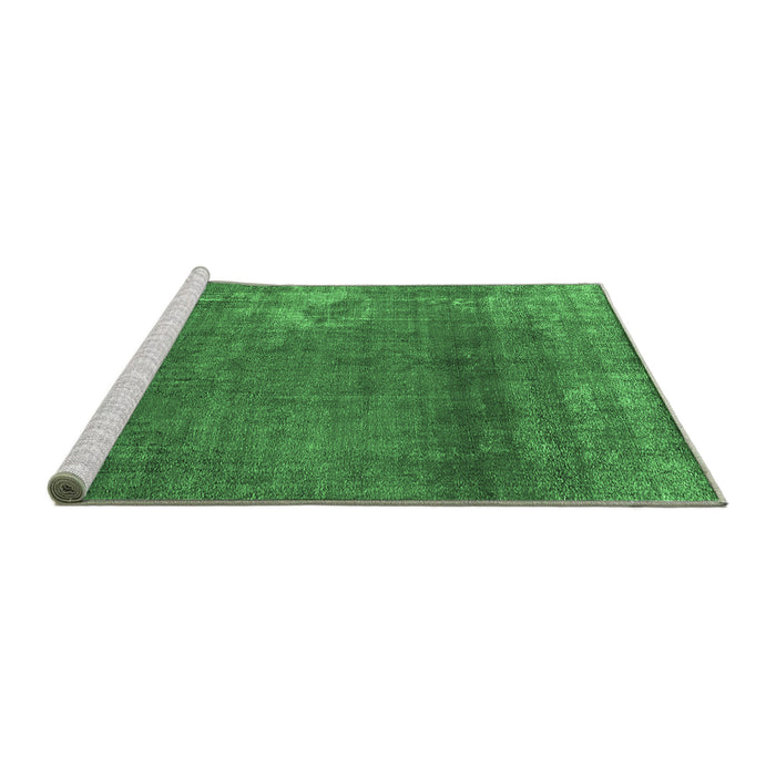 Sideview of Machine Washable Oriental Emerald Green Industrial Area Rugs, wshurb1087emgrn
