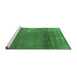 Sideview of Machine Washable Oriental Emerald Green Industrial Area Rugs, wshurb1087emgrn