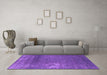 Machine Washable Oriental Purple Industrial Area Rugs in a Living Room, wshurb1087pur