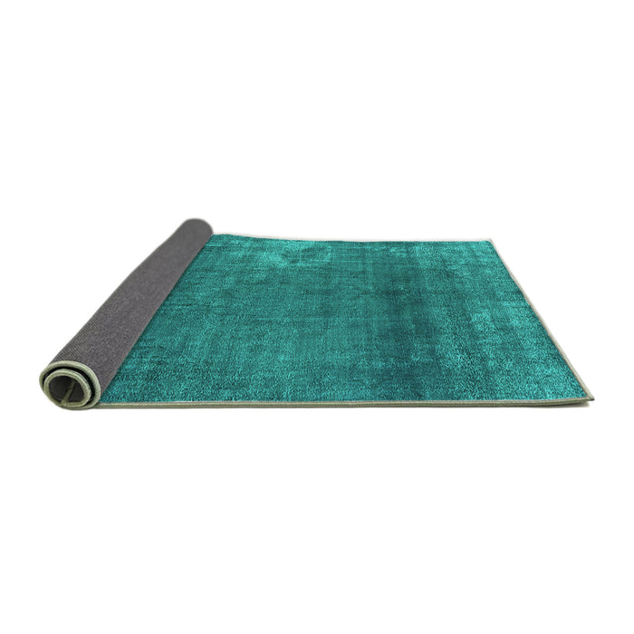 Sideview of Oriental Turquoise Industrial Rug, urb1087turq