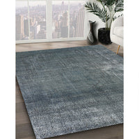 Mid-Century Modern Light Slate Gray Oriental Rug, urb1087