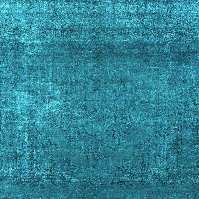 Square Machine Washable Oriental Light Blue Industrial Rug, wshurb1087lblu