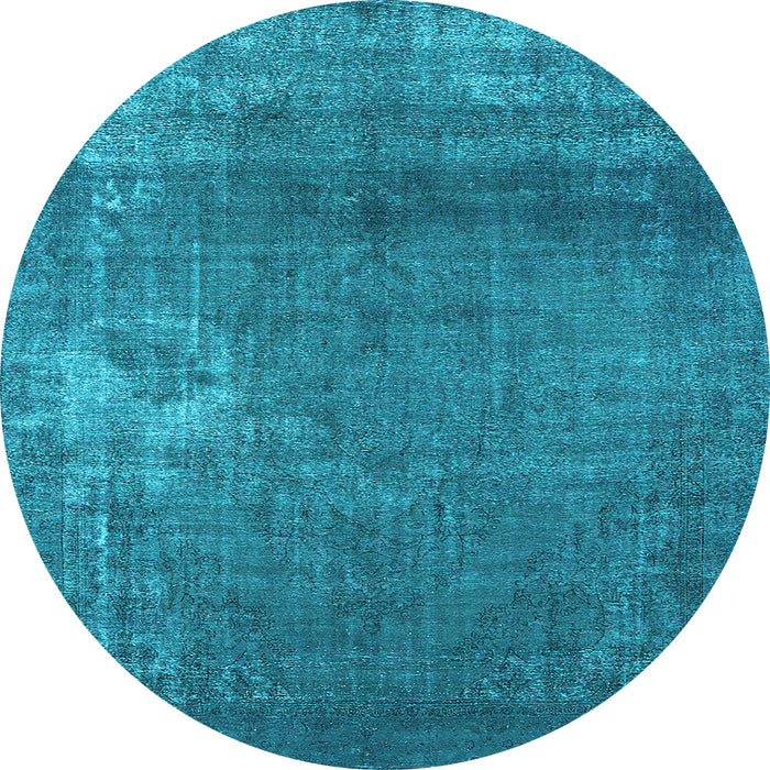 Round Oriental Light Blue Industrial Rug, urb1087lblu