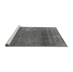 Sideview of Machine Washable Oriental Gray Industrial Rug, wshurb1087gry