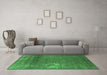 Machine Washable Oriental Emerald Green Industrial Area Rugs in a Living Room,, wshurb1087emgrn