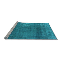 Sideview of Machine Washable Oriental Light Blue Industrial Rug, wshurb1087lblu