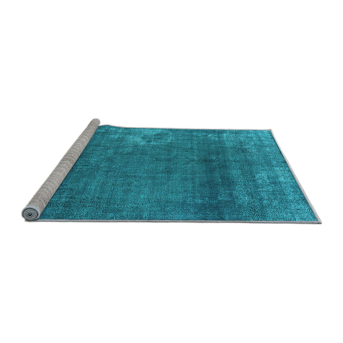 Sideview of Machine Washable Oriental Light Blue Industrial Rug, wshurb1087lblu