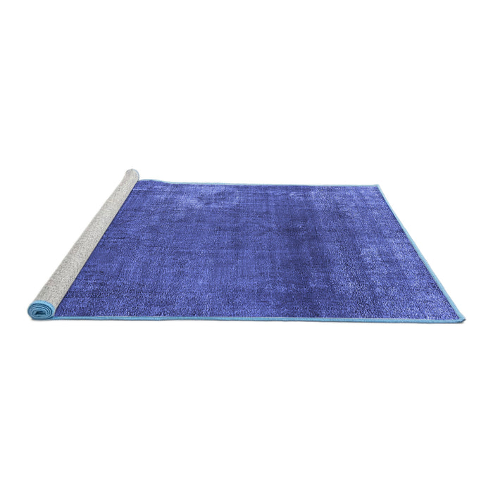 Sideview of Machine Washable Oriental Blue Industrial Rug, wshurb1087blu