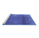 Sideview of Machine Washable Oriental Blue Industrial Rug, wshurb1087blu