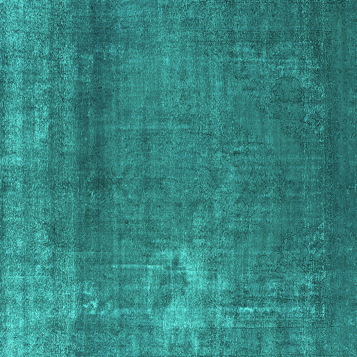 Square Machine Washable Oriental Turquoise Industrial Area Rugs, wshurb1087turq